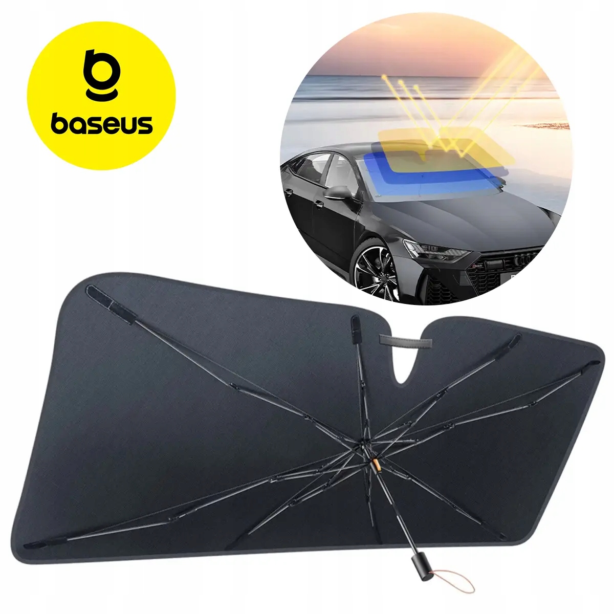 Baseus Samochodowy Parasol Przeciwsłoneczny | Ochrona UV | Rozmiar 142x75