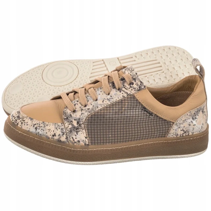 Kožené boty Dámské Polobotky Maciejka Béžová 07346-04 Béžová