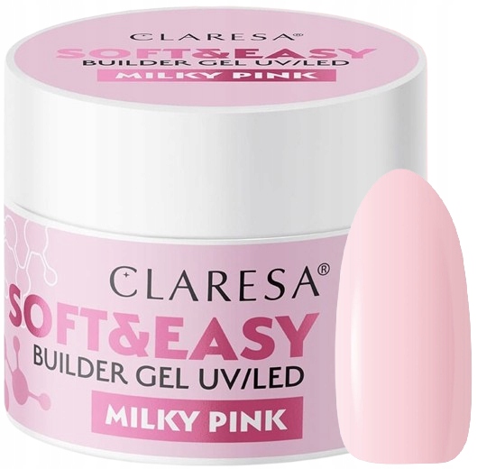 Claresa Stavební Gel Soft&Easy Builder Gel Milky Pink 90G Intenzivní lesk