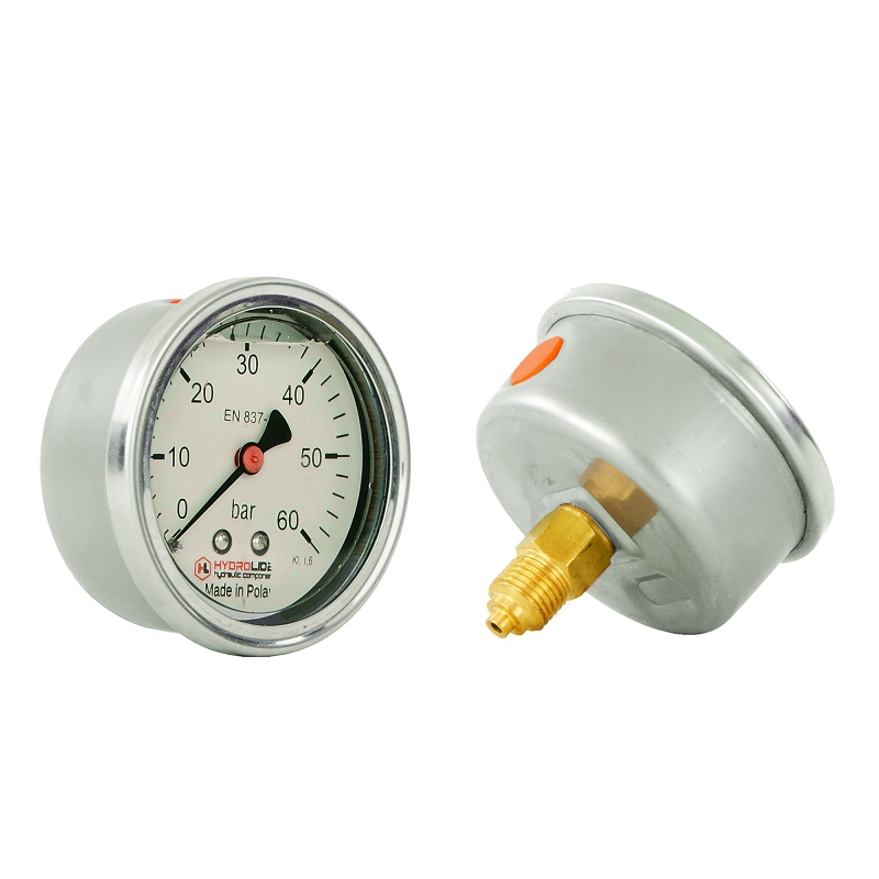 Polské glycerinový manometr s průměrem hodin 63 mm, rozsah