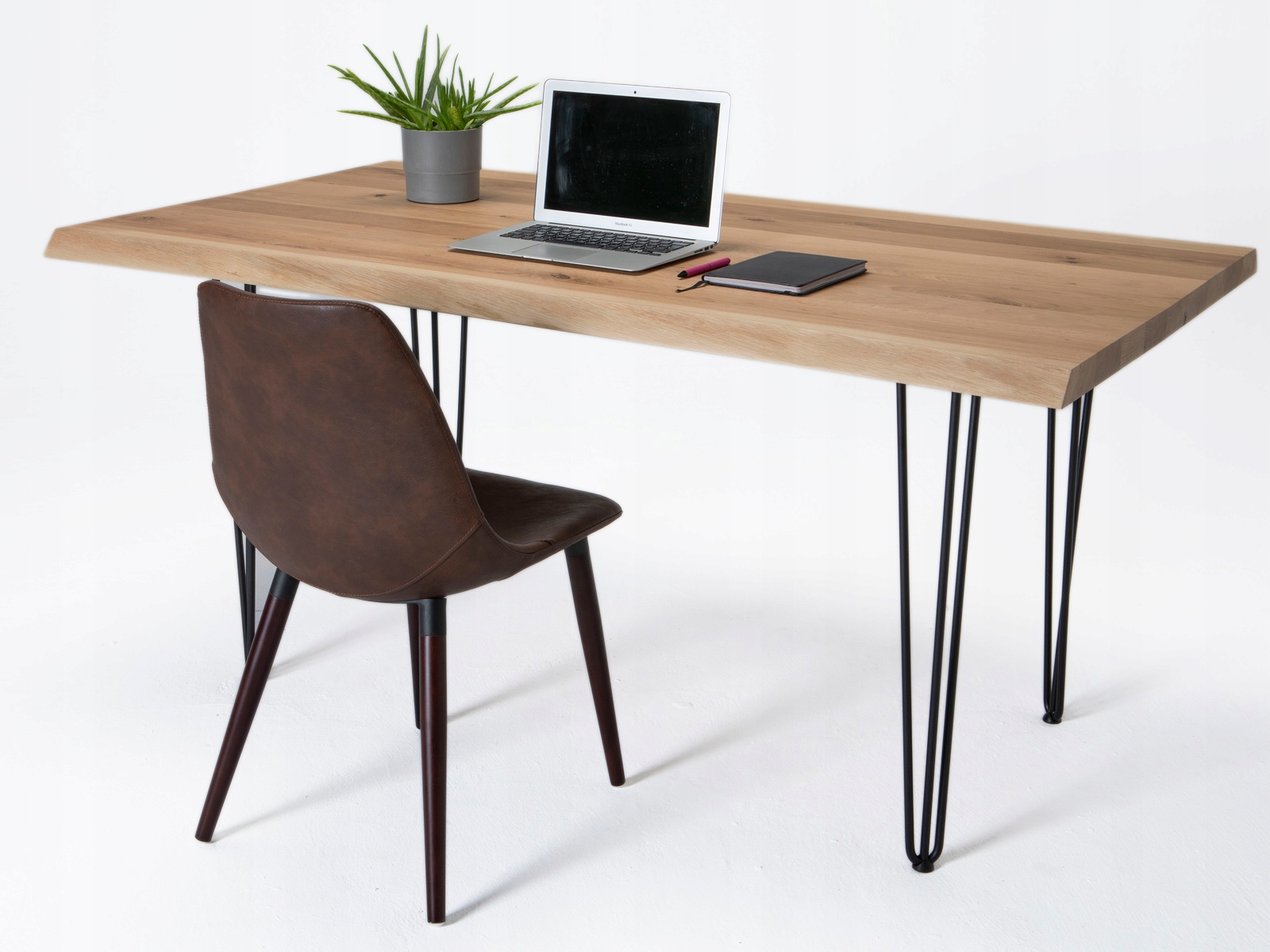 Stół, Biurko Dąb 120 x 80 hairpin, live edge, loft