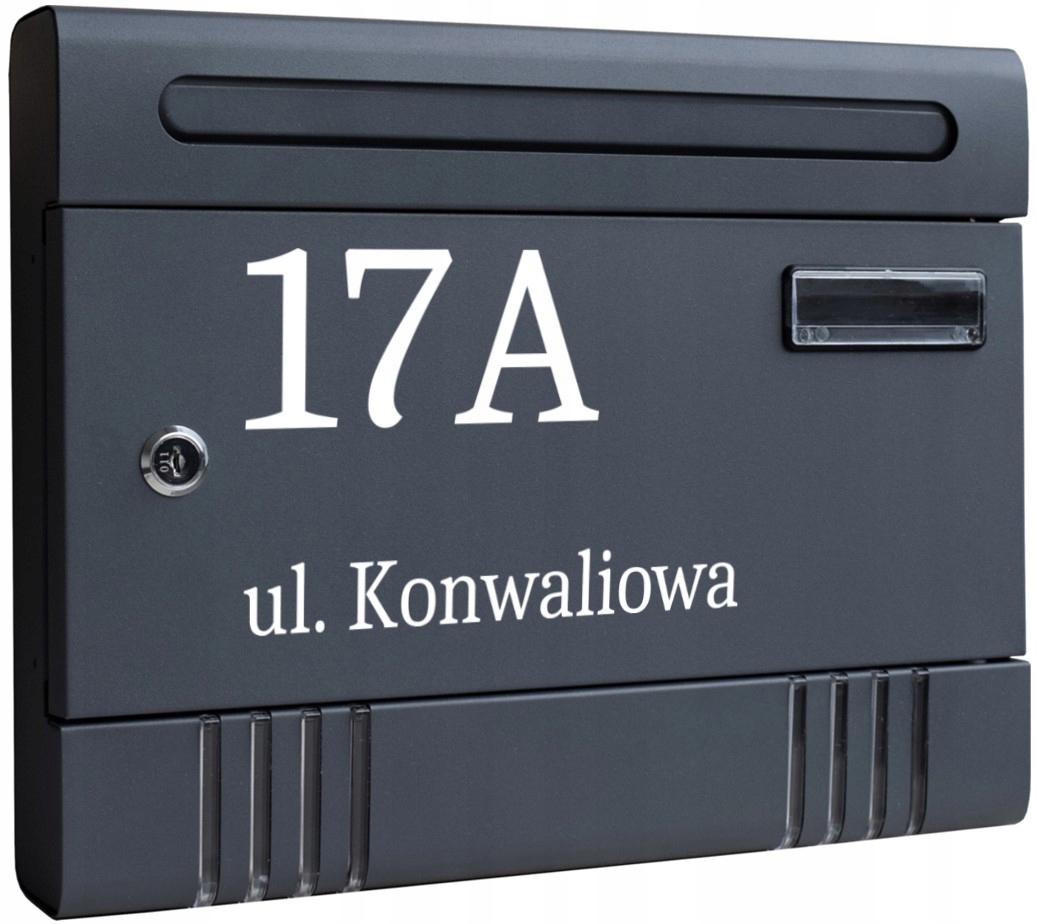 

Skrzynka na listy pocztowa K1 antracyt Napis Uv