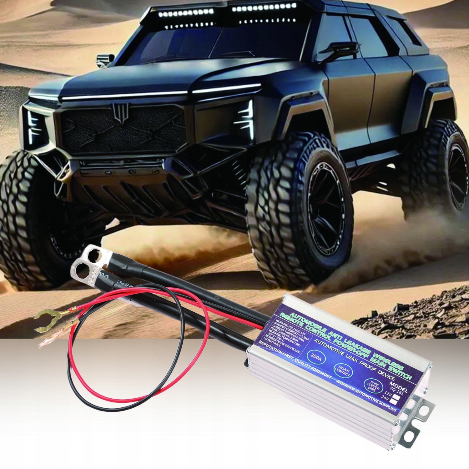 Vypínač Pro Baterie 12V 200A Bezdrátový S Dálkovým Ovládáním, Dosah 100 M