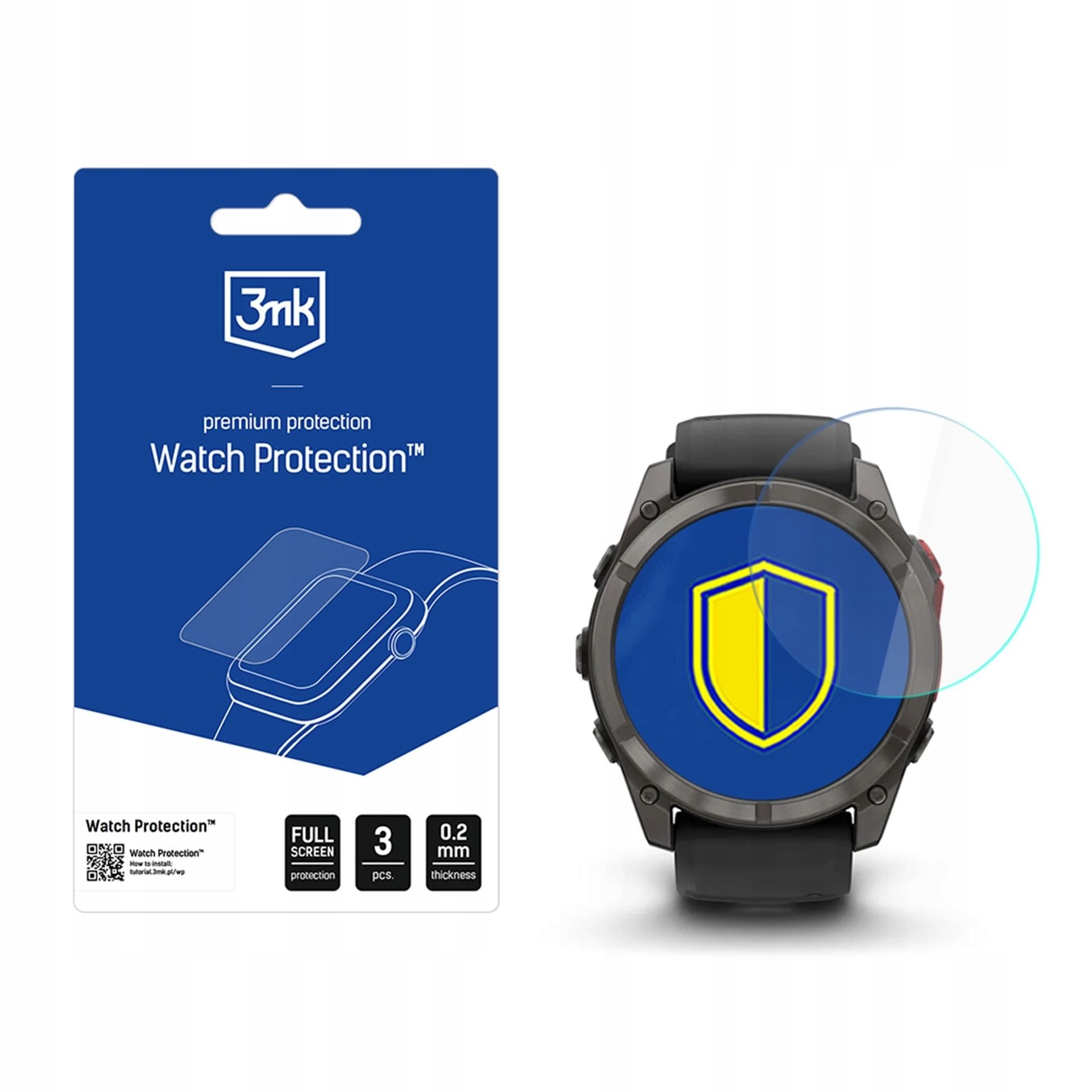 3 szt. Szkło hybrydowe 3mk do Garmin Fenix 8 Pro 51mm Amoled MicroLED