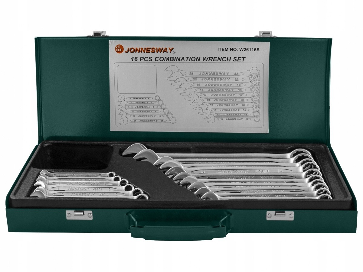 

Klucze Płasko-oczkowe 6-24mm Jonnesway Zestaw 16cz