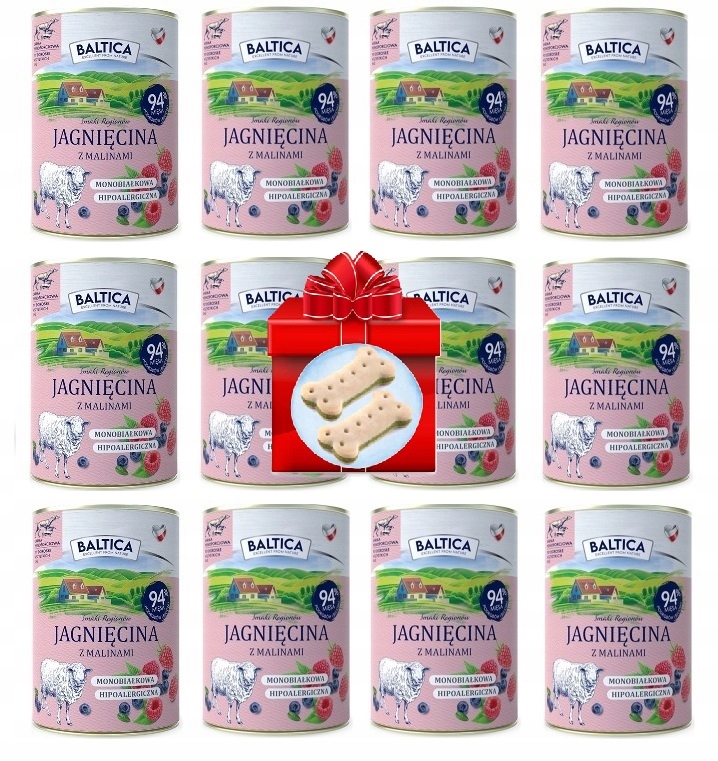 Baltica karma mokra jagnięcina z malinami 12x400g