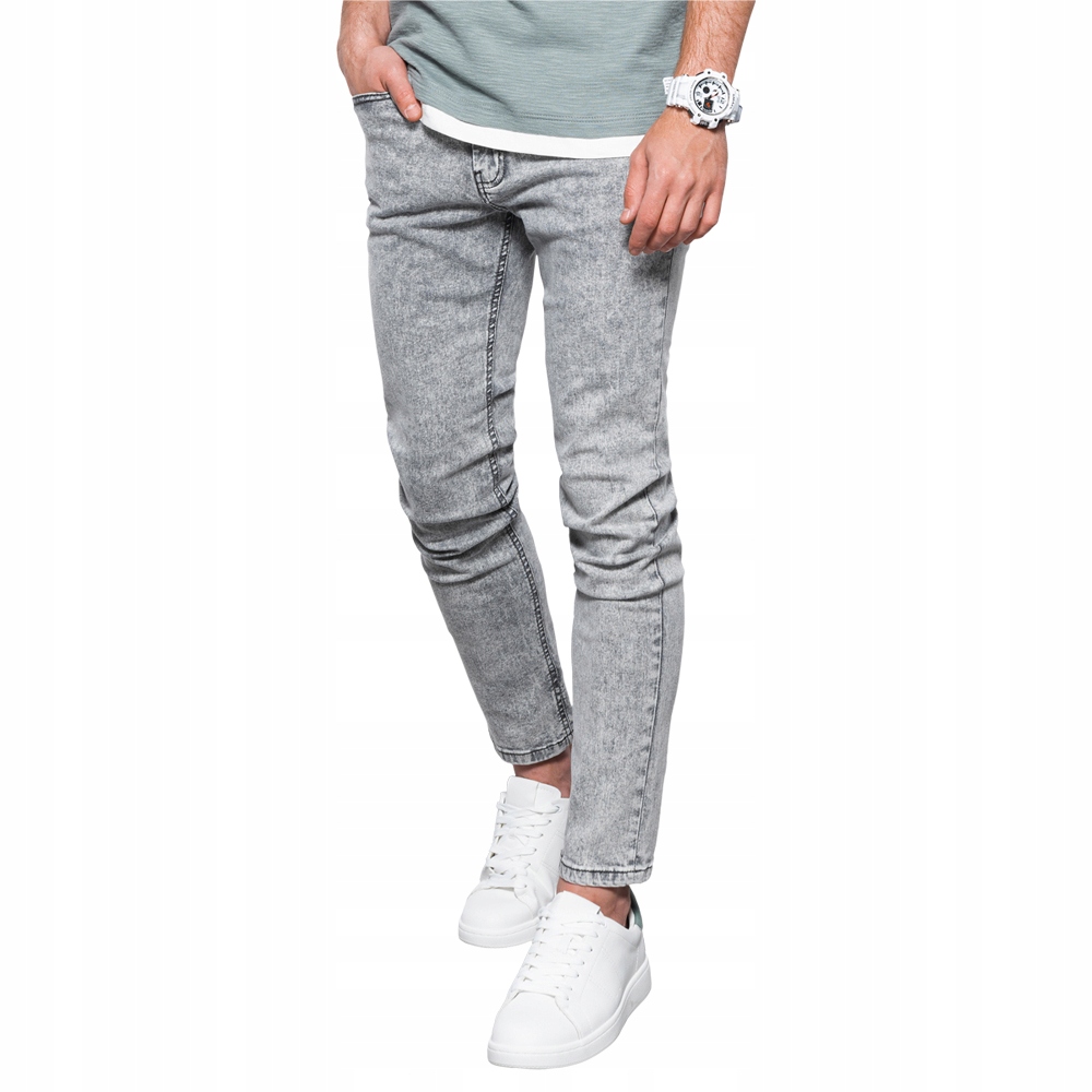 

Spodnie męskie jeansowe Skinny Fit szare P1062 XL