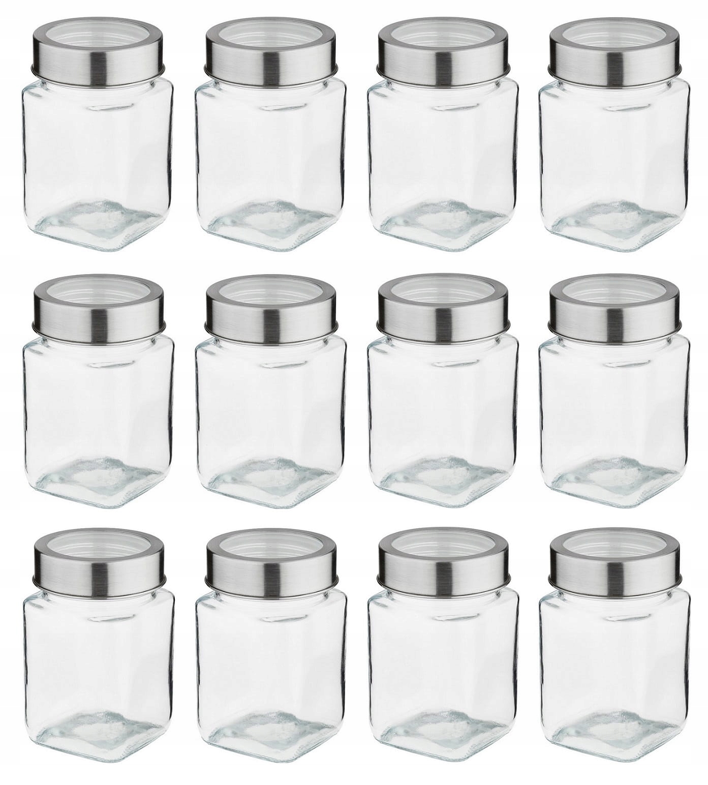 

12x Pojemnik szklany słoik kwadratowy Rubi 300 ml