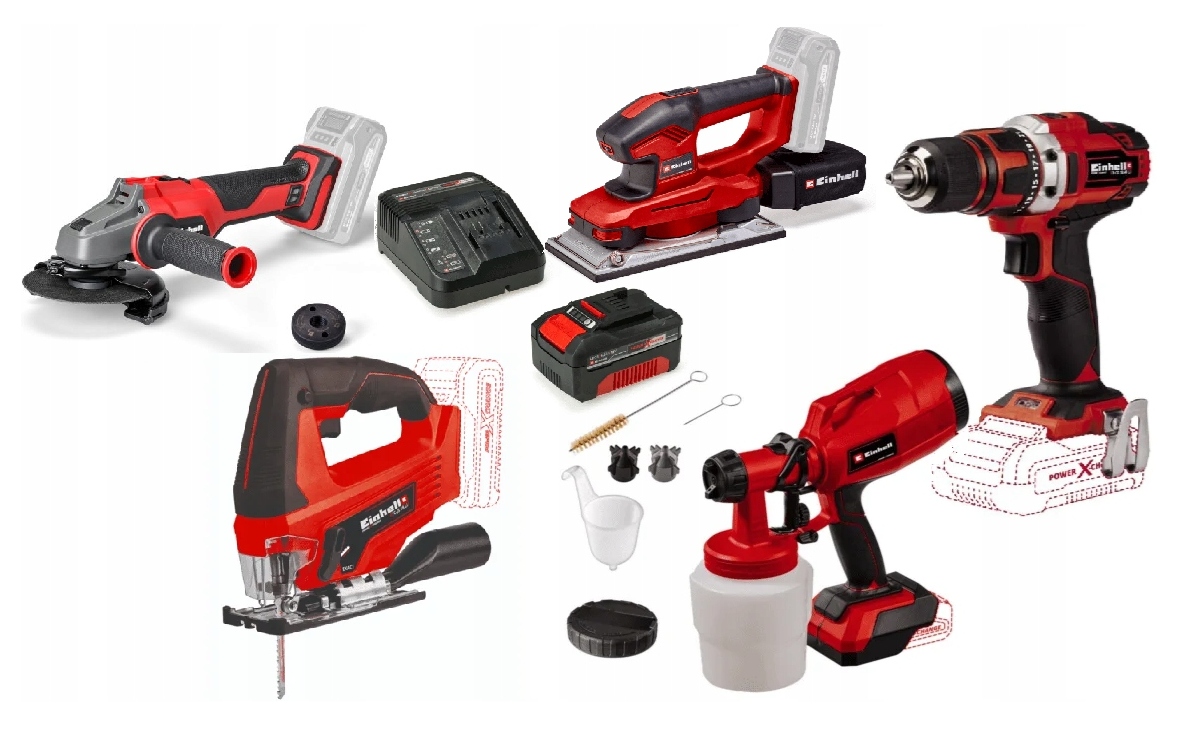 Einhell Pxc 18V Sada Elektronářadí Bruska 4.0 Ah Vrtačka A Další
