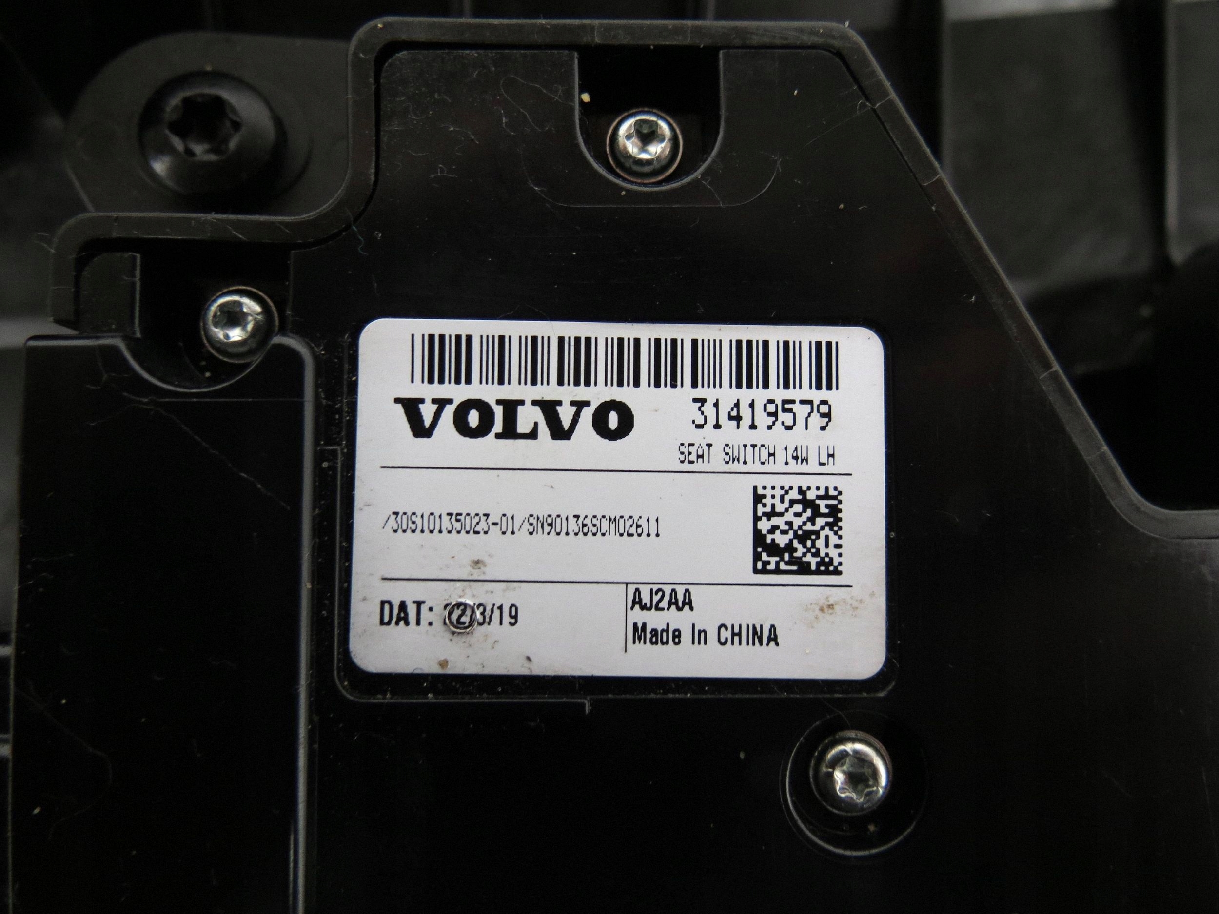 switch control seat left front VOLVO V90 CROSS COUNTRY 31419579