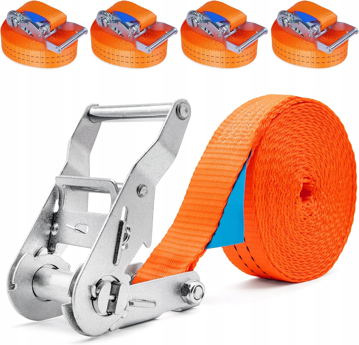 pasy mocujące4 sztuki 2000 kg, 6 m, 35 mm, pomarańczowe, 2 t,