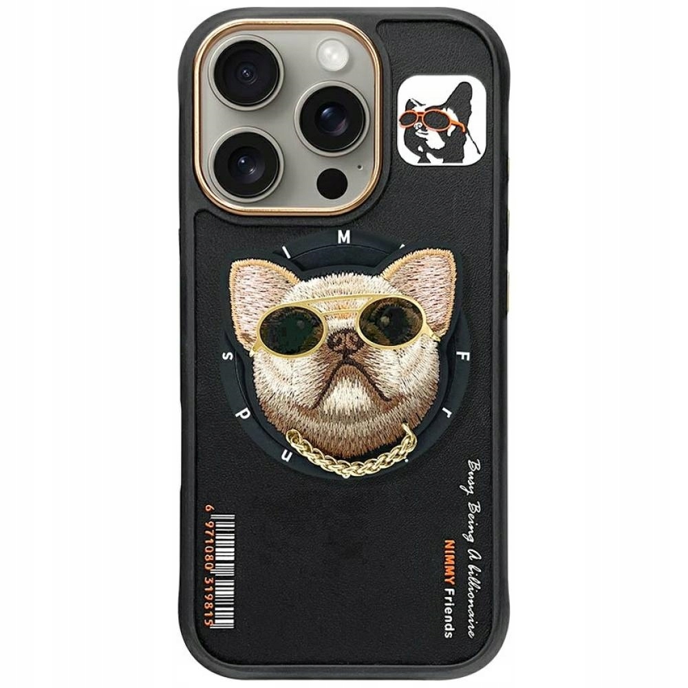 Pouzdro Nimmy Glasses Cool Dog MagSafe pro iPhone 16 Pro Max, černé
