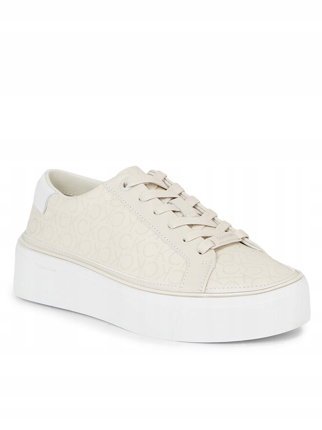 Calvin Klein Flatform Cupsole Sportovní Krémové Polobotky S Logem 40 I_a