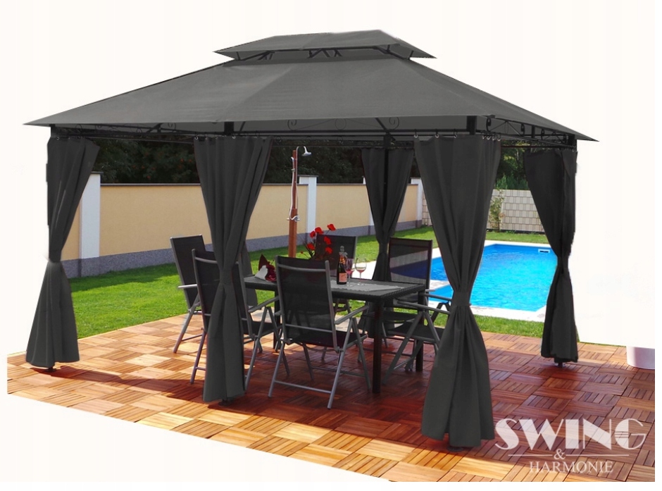 Minzo Záhradný Pavilón S Led Osvetlením, Antracit
