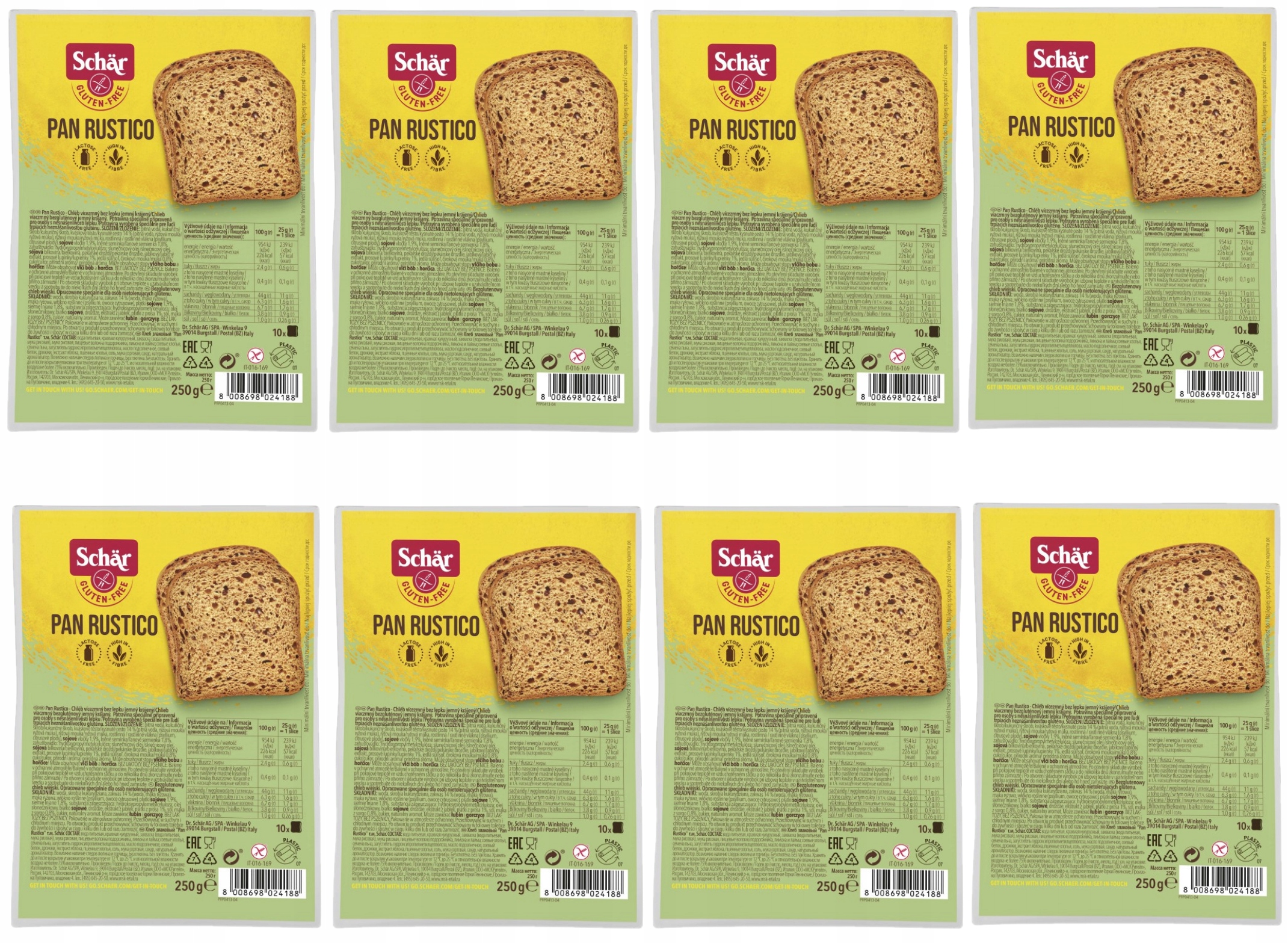 Levně 8x Schar Bezlepkový venkovský chléb Pan Rustico