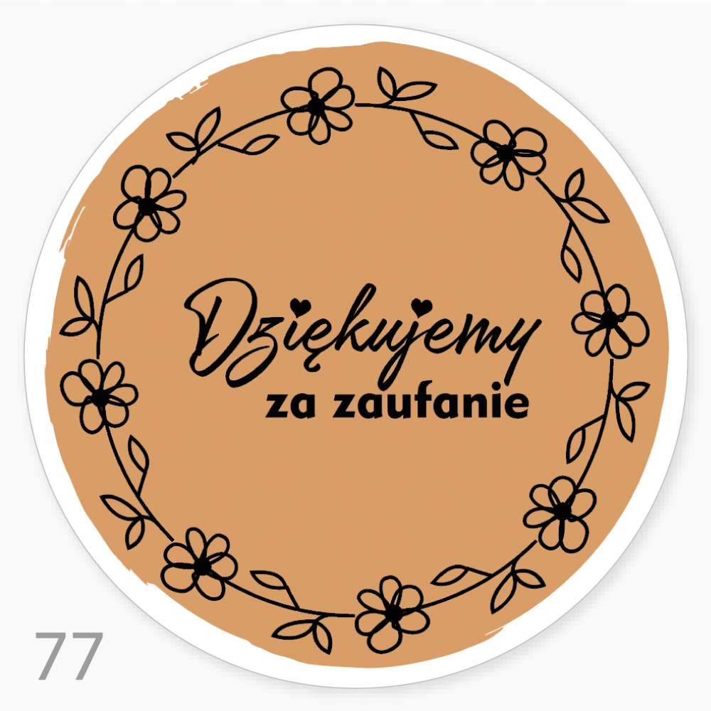 

Etykieta,naklejka Dziękujemy Za Zaufanie Duża FI55