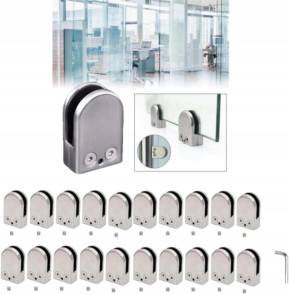 z nerezové oceli skleněné svorky 5-8 mm 25 Ks