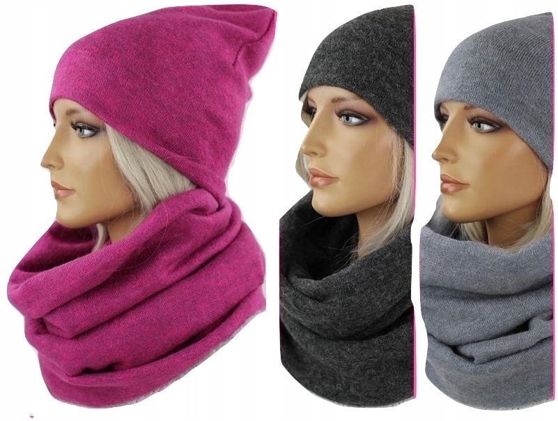 КОМПЛЕКТ ЖЕНСКАЯ ШАПКА ЖЕНСКАЯ + ДЫМОХОД шарф шаль