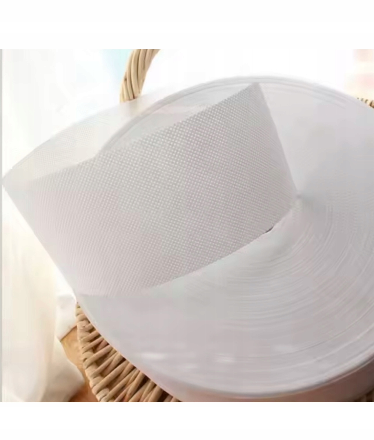 TAŚMA USZTYWNIĄJĄCA DO PRZELOTEK SZTYWNIK BIAŁA10 CM FIRANKA ZASŁONKA