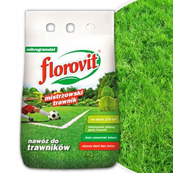 

Nawóz mistrzowski trawnik antymech Florovit 5 kg