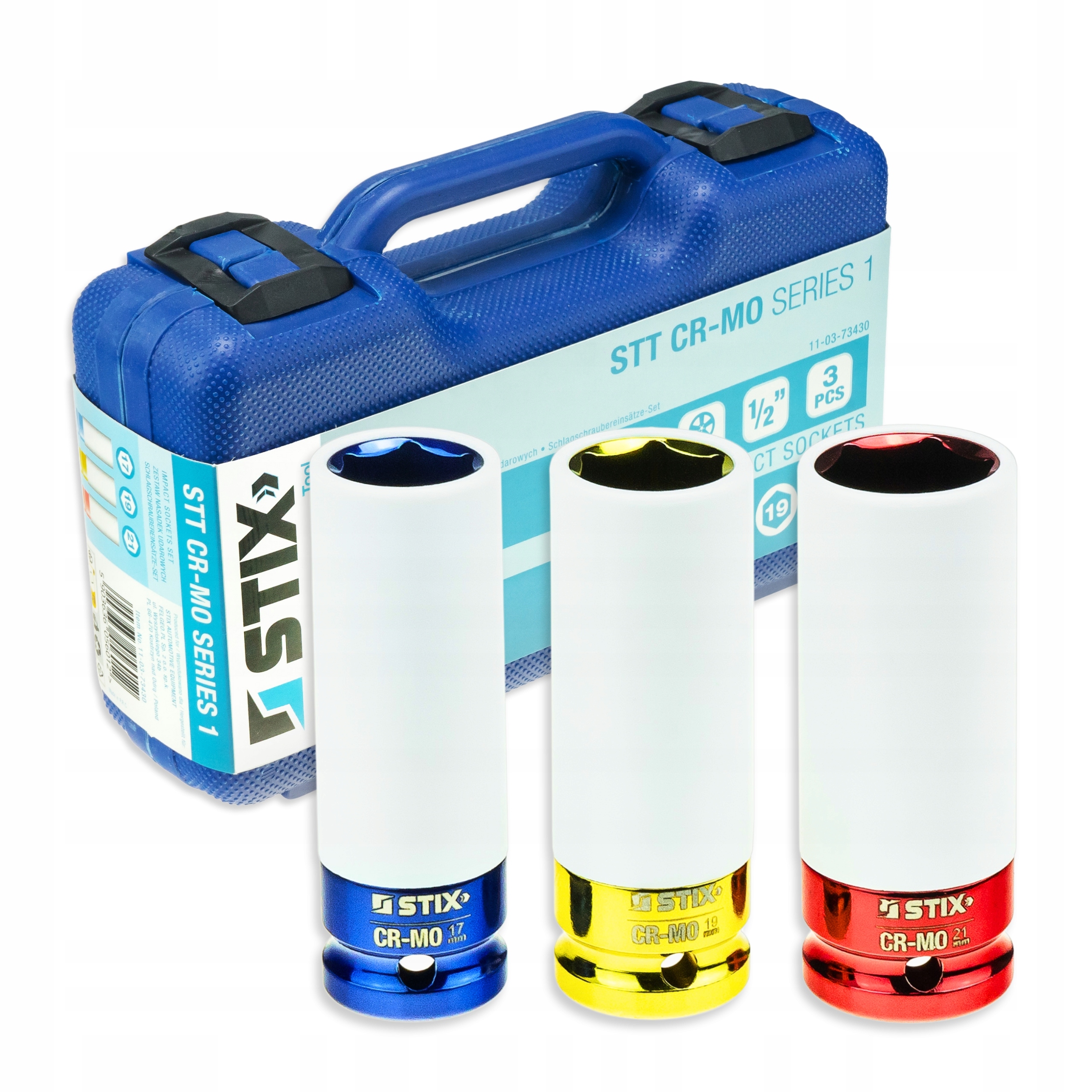 Nasadki Udarowe Długie Do Alufelg Z Osłoną 17 19 21 MM Cr-mo Stix 3 Szt.