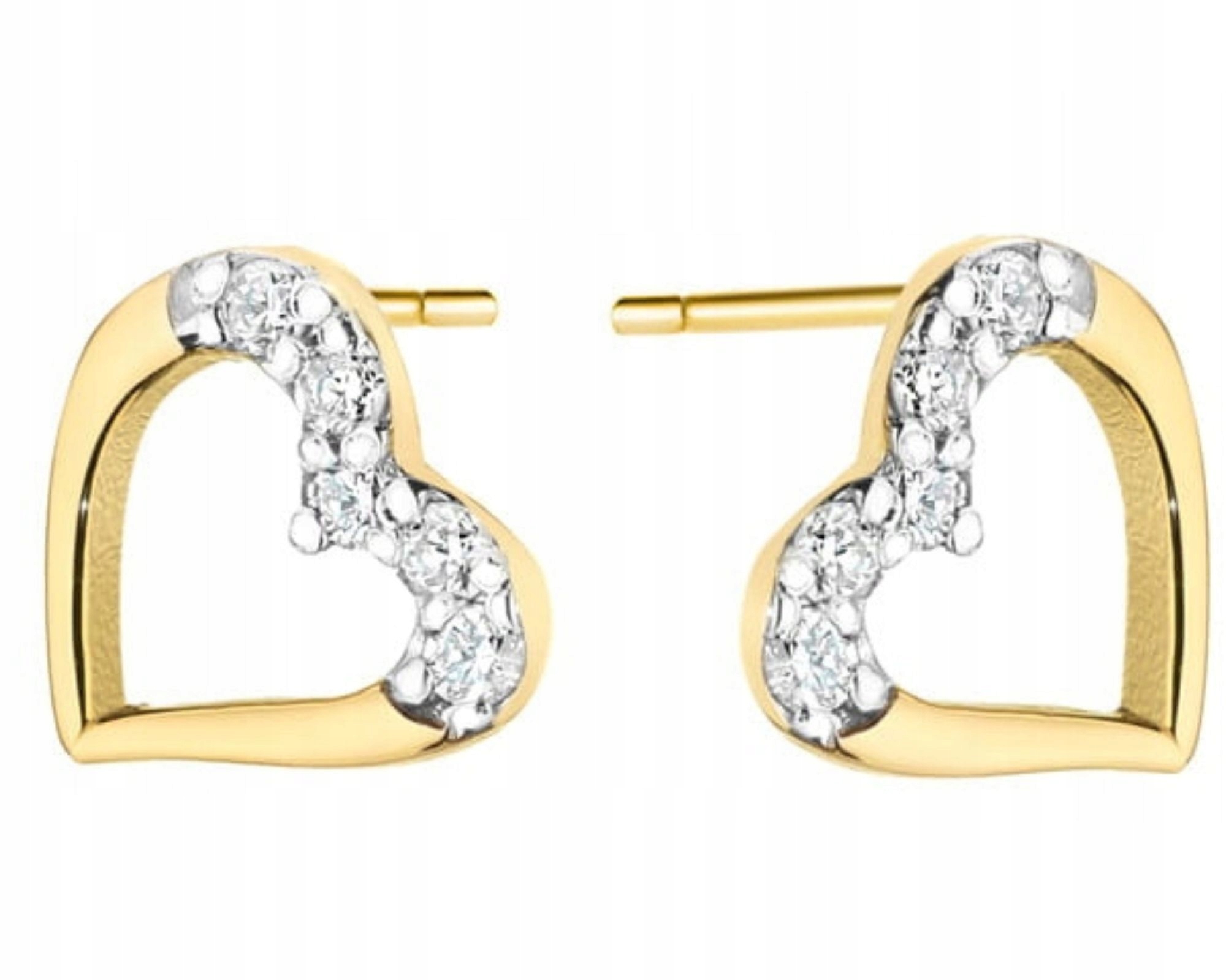 Zlaté náušnice s Brilianty, šroubky Gravírování