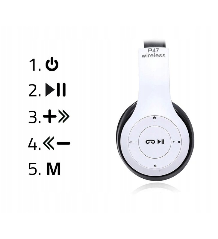 SŁUCHAWKI BTH WIRELESS P47 MIKROFON MP3 RADIO Kod producenta TREND-ZONE