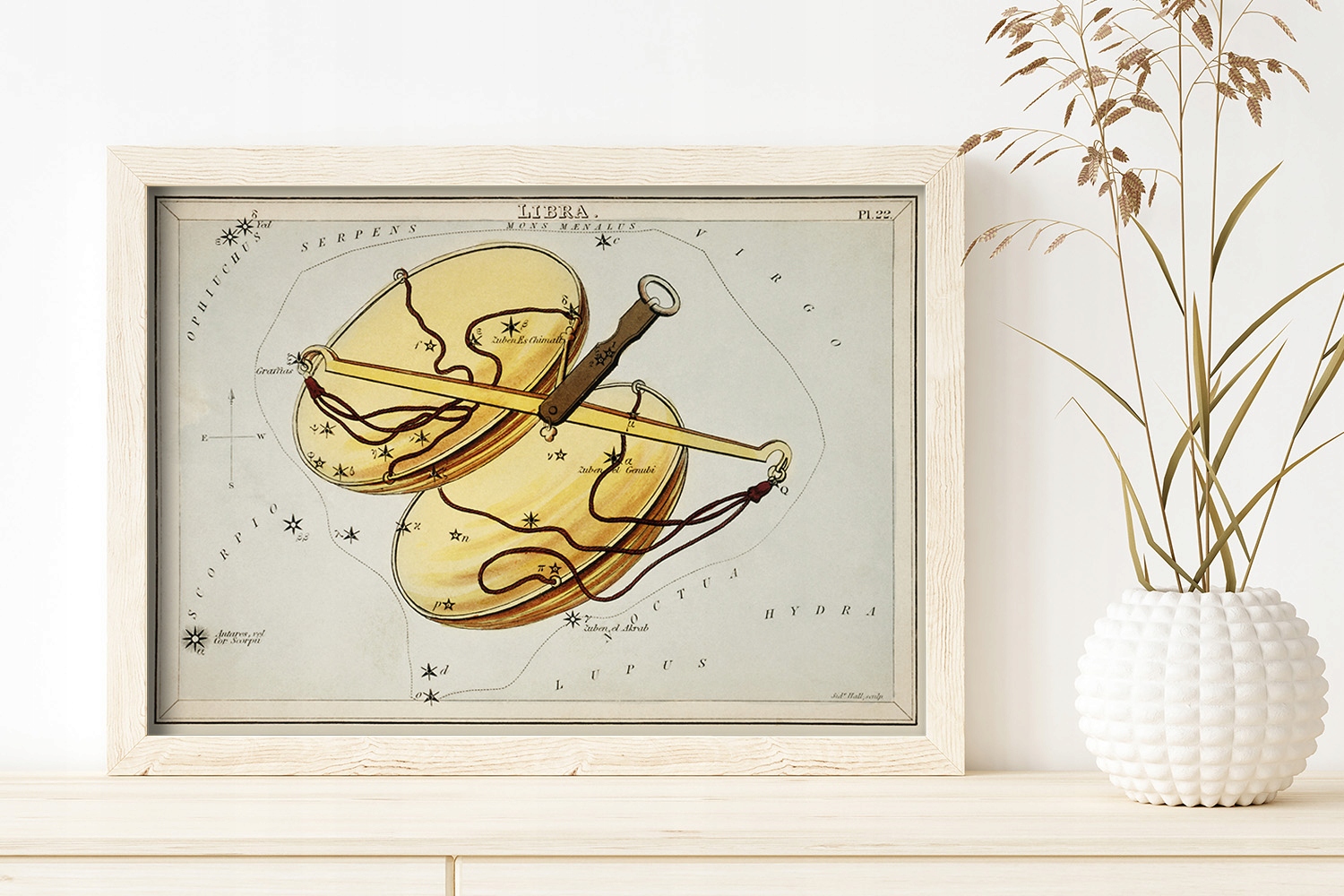 Ozdobny na ścianę do ramy wydruk Znak zodiaku Waga Tematyka sztuka