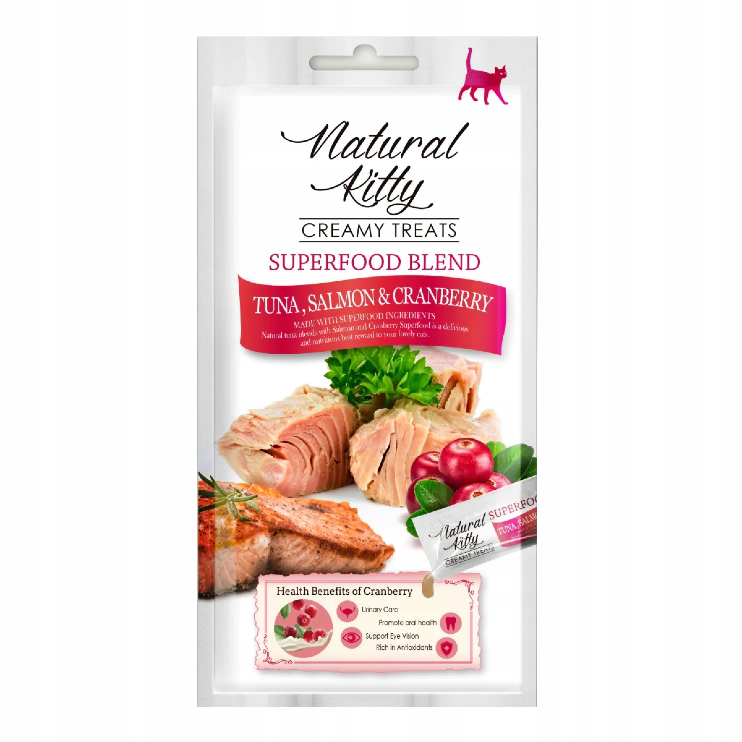 pamlsek Natural Kitty Premium pro kočky losos brusinky 12x48g