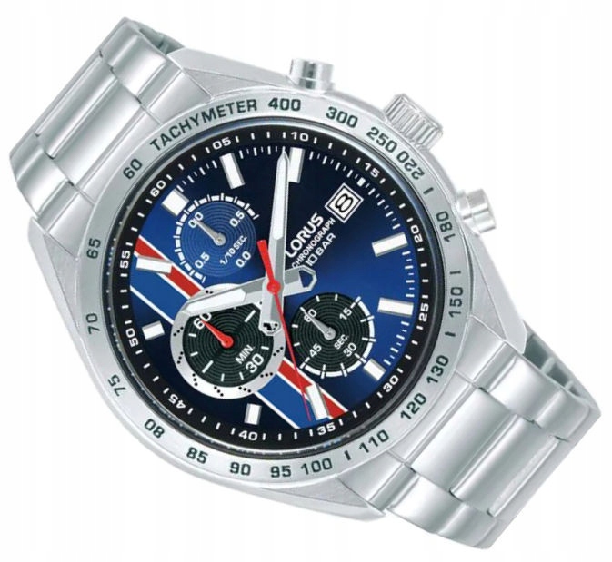 Ocelové Pánské Vodotěsné Sportovní Hodinky Lorus Chronograf RM393JX9 100M