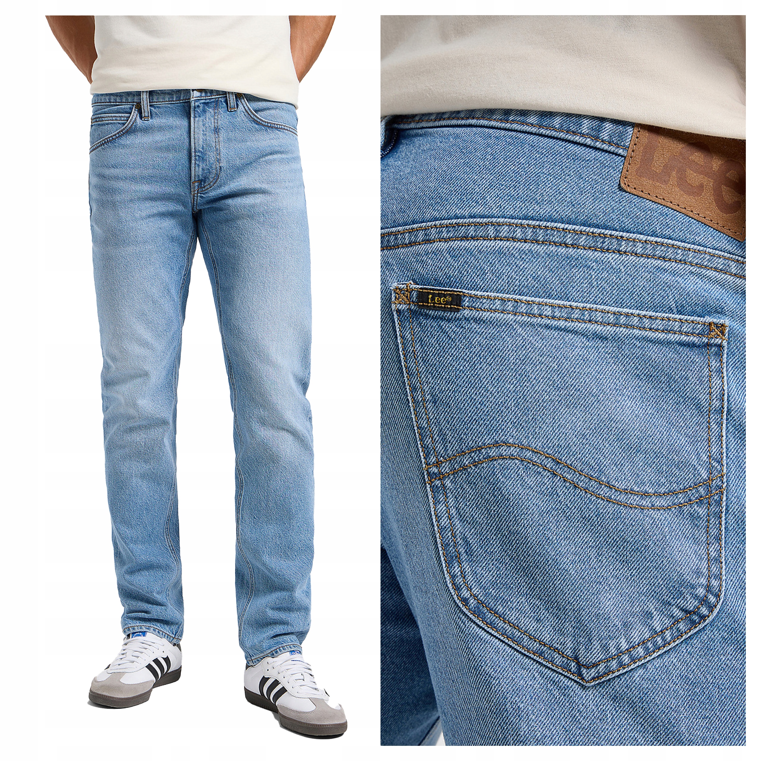 Pánské kalhoty Lee Daren Zip Fly Jeansové Regular Fit Modré W36 L32