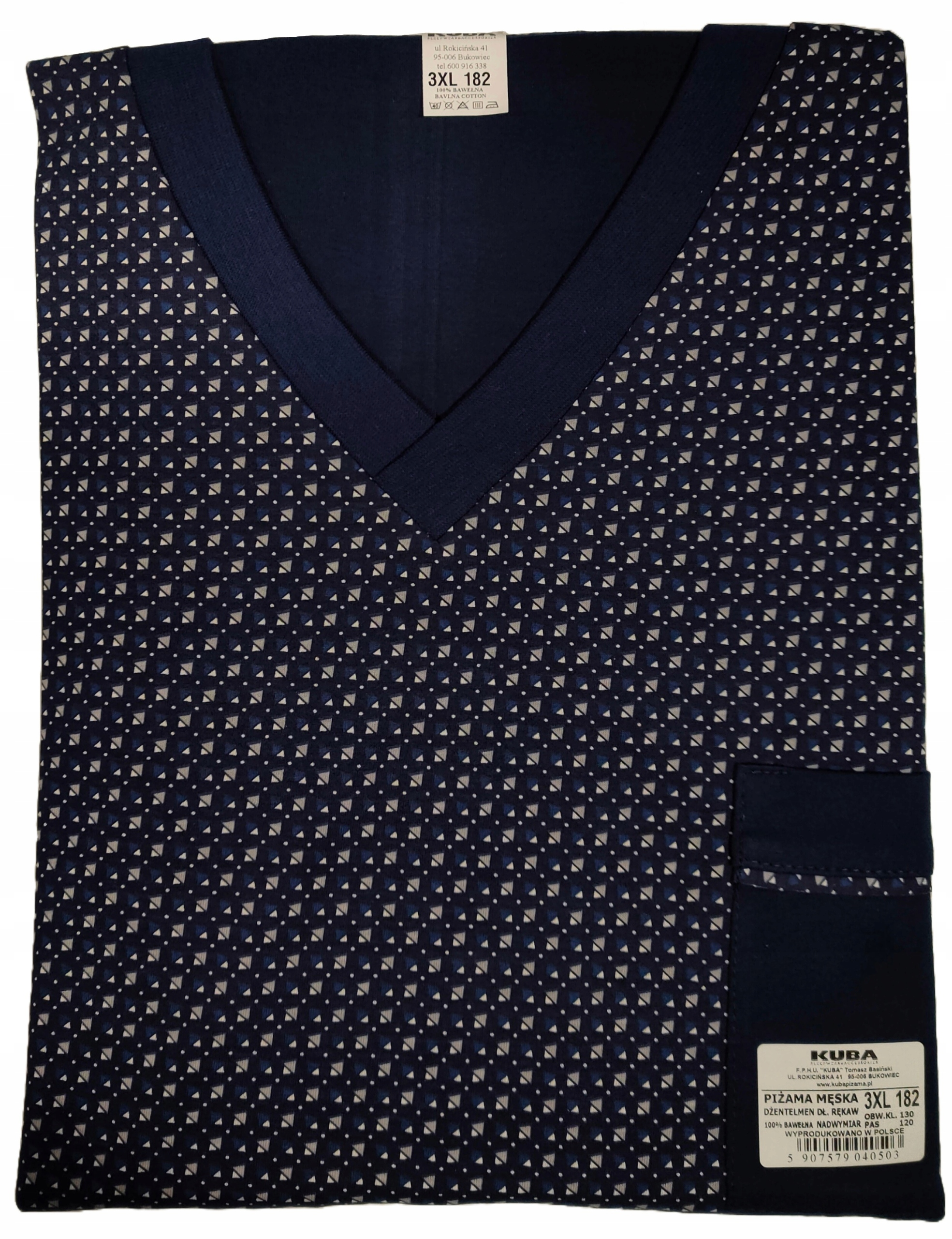 Velké Velikosti Pánské Pyžamo Přes Hlavu Bavlna 4XL velikost 182 obvod 140