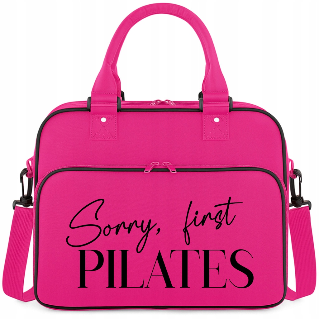 Růžová taška Sorry, First Pilates Prostorná posilovna Trénink Pilates Fitness