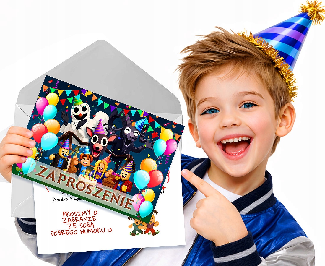 ZAPROSZENIE NA URODZINY ROBLOX 99 NOCY W LESIE ZAPROSZENIA + KOPERTA