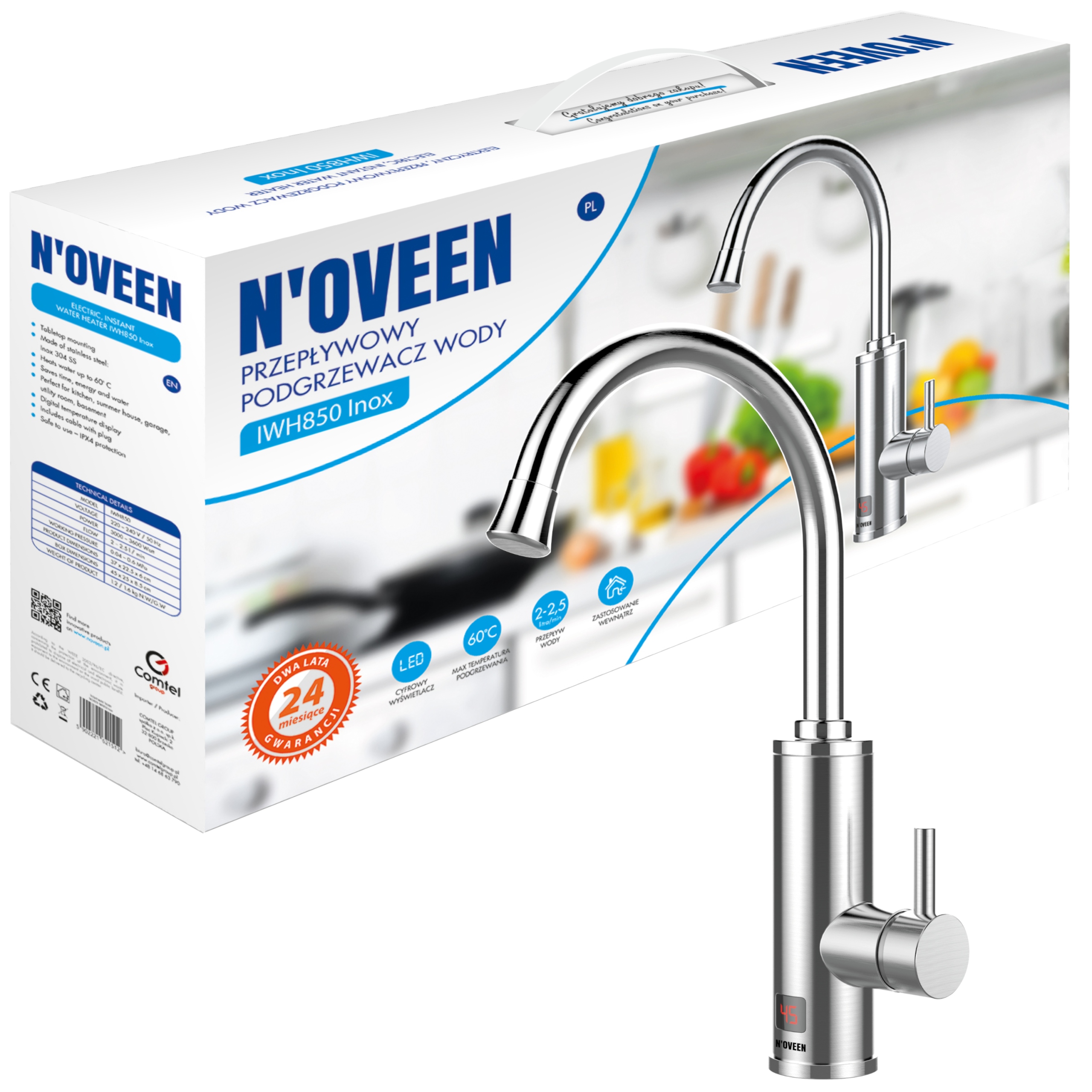 

Przepływowy Podgrzewacz Wody Bateria Noveen IWH850