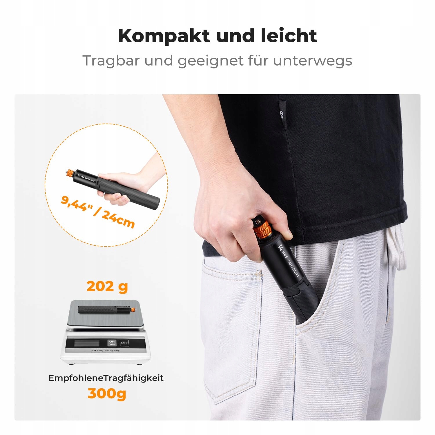 K&F CONCEPT MS21 Selfie Stick Niewidzialny Do Insta360 DJI AKASO — miniatura 7