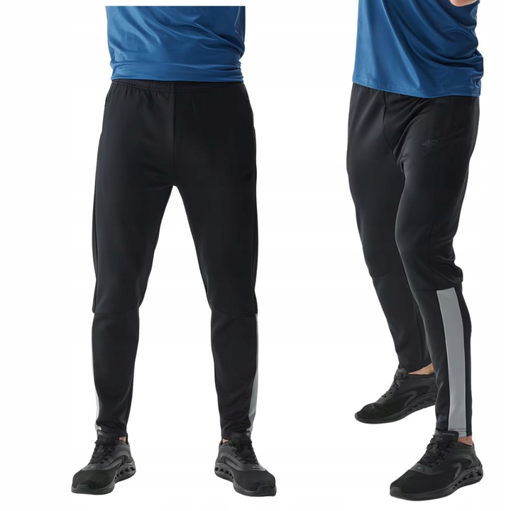 Spodnie Dresowe 4F Męskie Sportowe Dresy Czarne Kieszeń Na Zamek 3XL