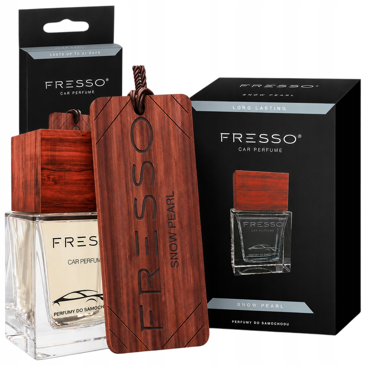 Zestaw Fresso Snow Pearl Perfumy Zawieszka Trwały Zapach Do Samochodu