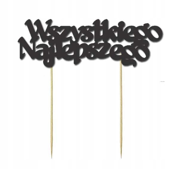 

Topper Tort Wszystkiego Najlepszego Czarny