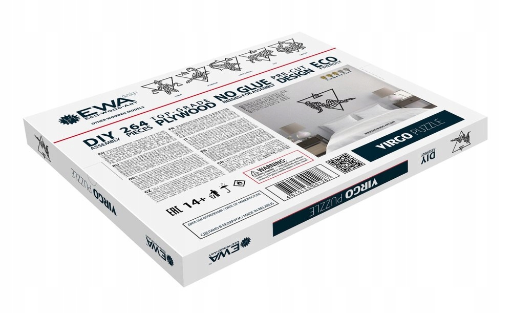 EWA Drewniane Puzzle 3D - Dekoracja Ścienna Panna Wiek dziecka 14 lat +