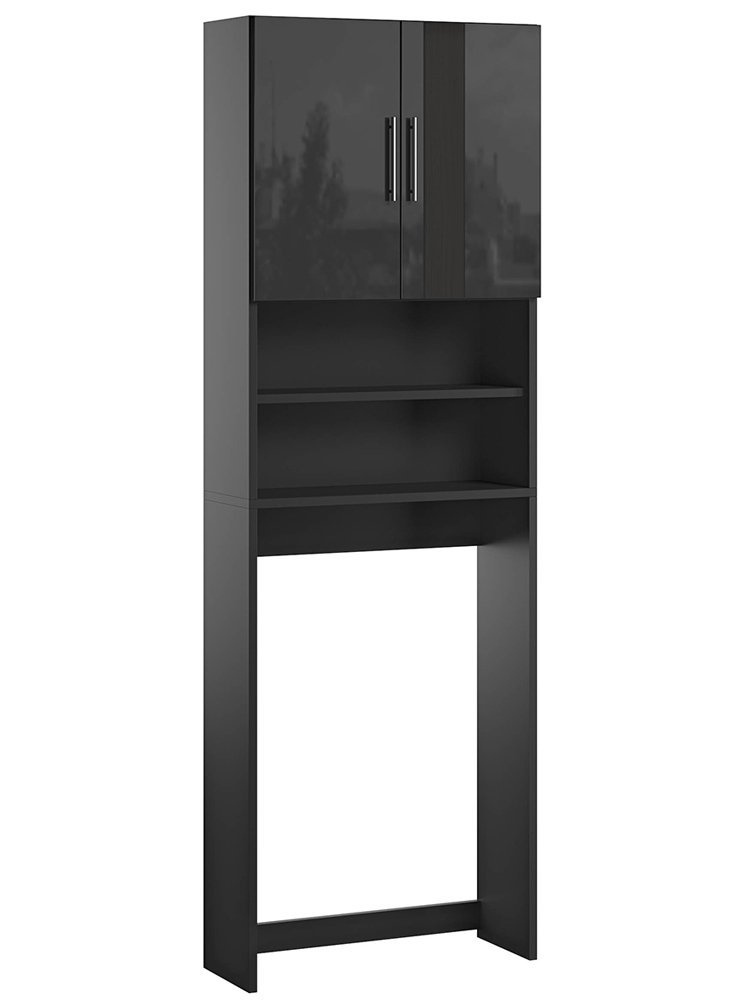 Zestaw Regał Nad Pralkę Słupek Łazienkowy Czarny P Marka Trend Home