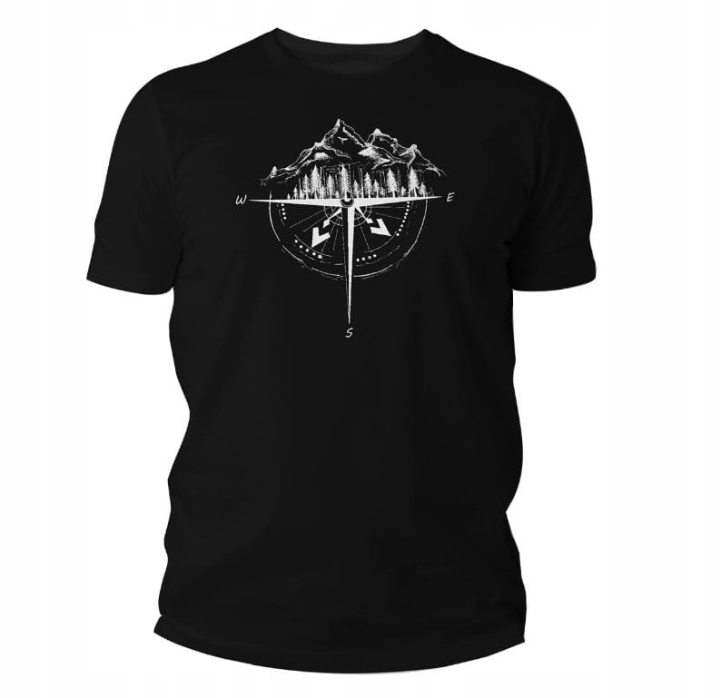 Koszulka T-shirt TigerWood Róża Wiatrów S Czarna