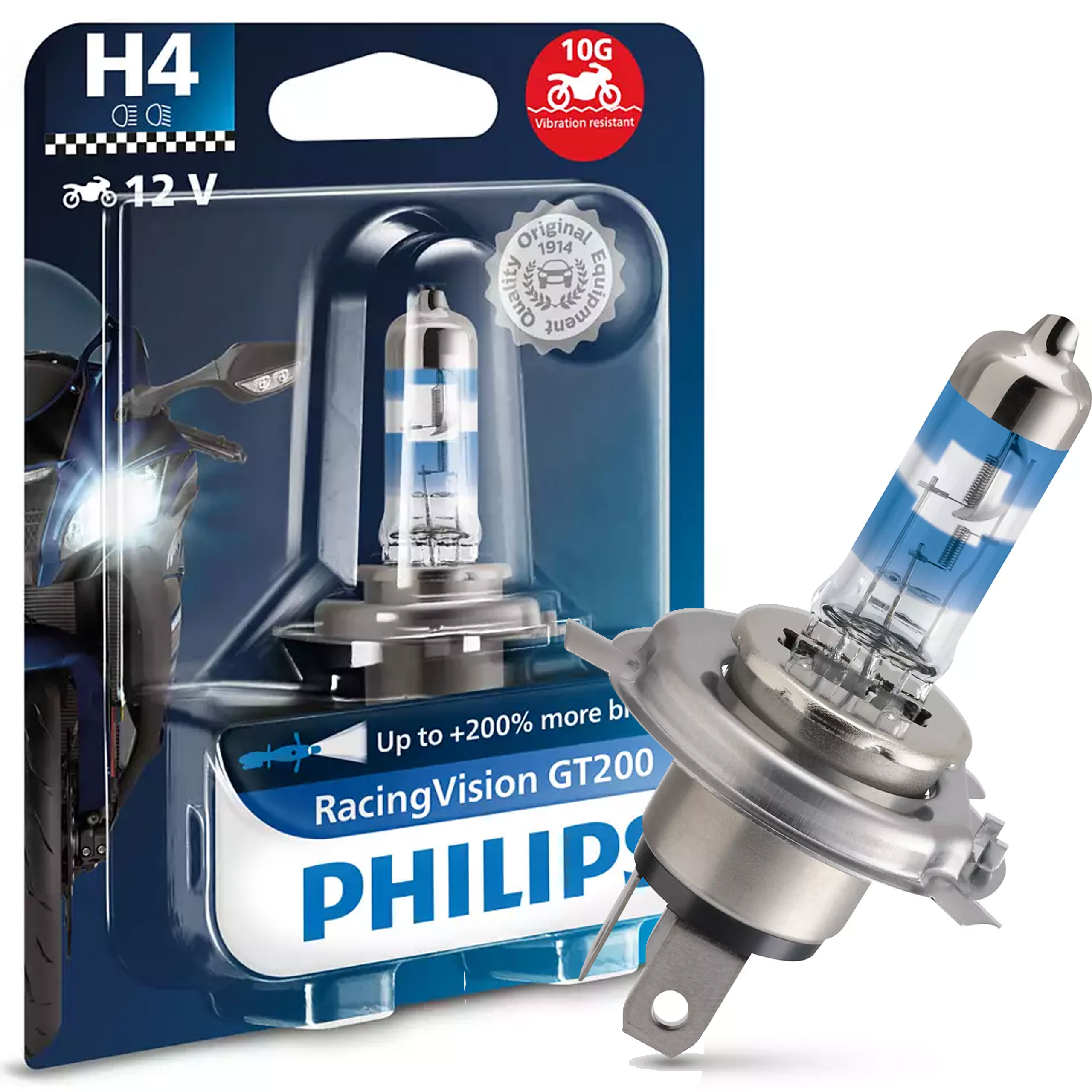 Żarówka Philips Racing Vision GT200 H4 Moto 12V