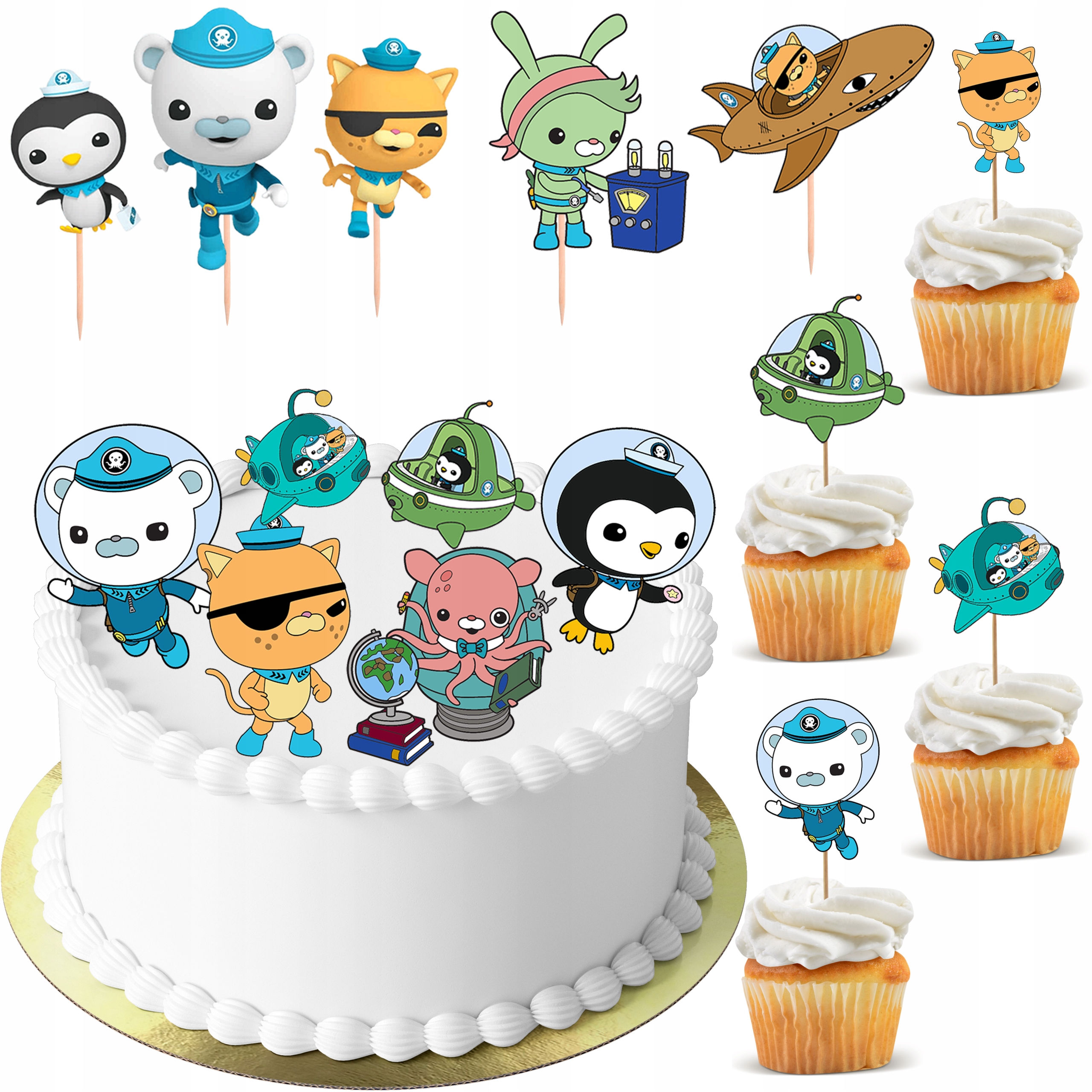 TOPPER OKTONAUCI NA TORT BABECZKI POSTACI 11 sztuk