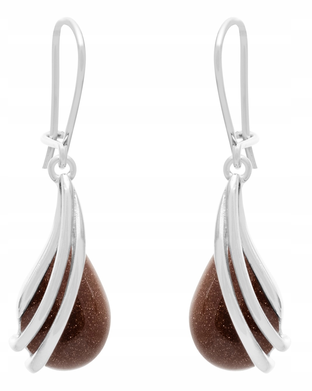 Krásné Stříbrné Náušnice Písek Pouště