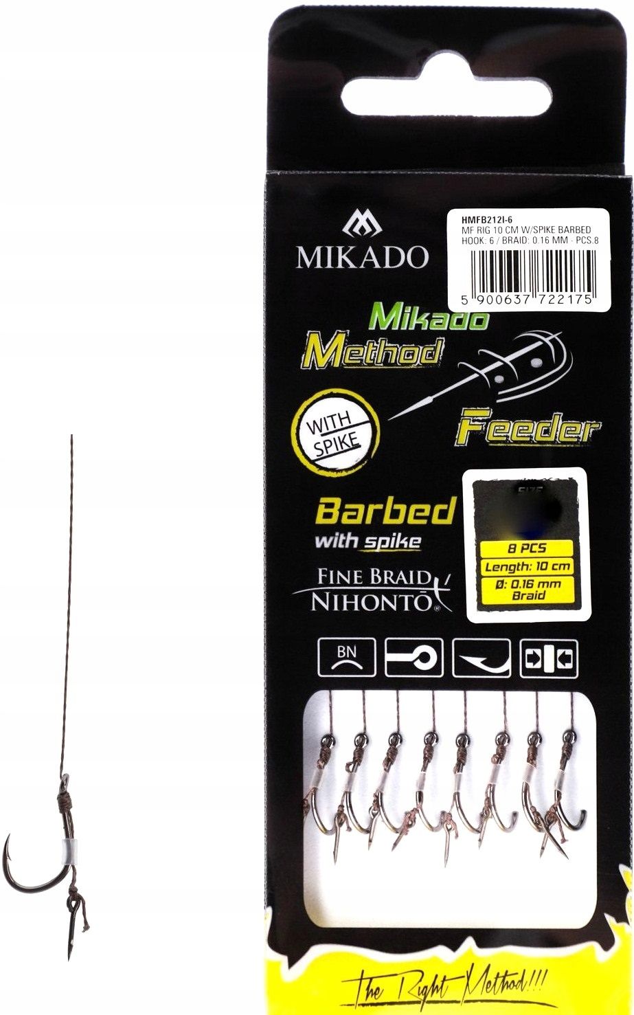 Haczyki Mikado Method Feeder Plecionka Z Igłą NR.4