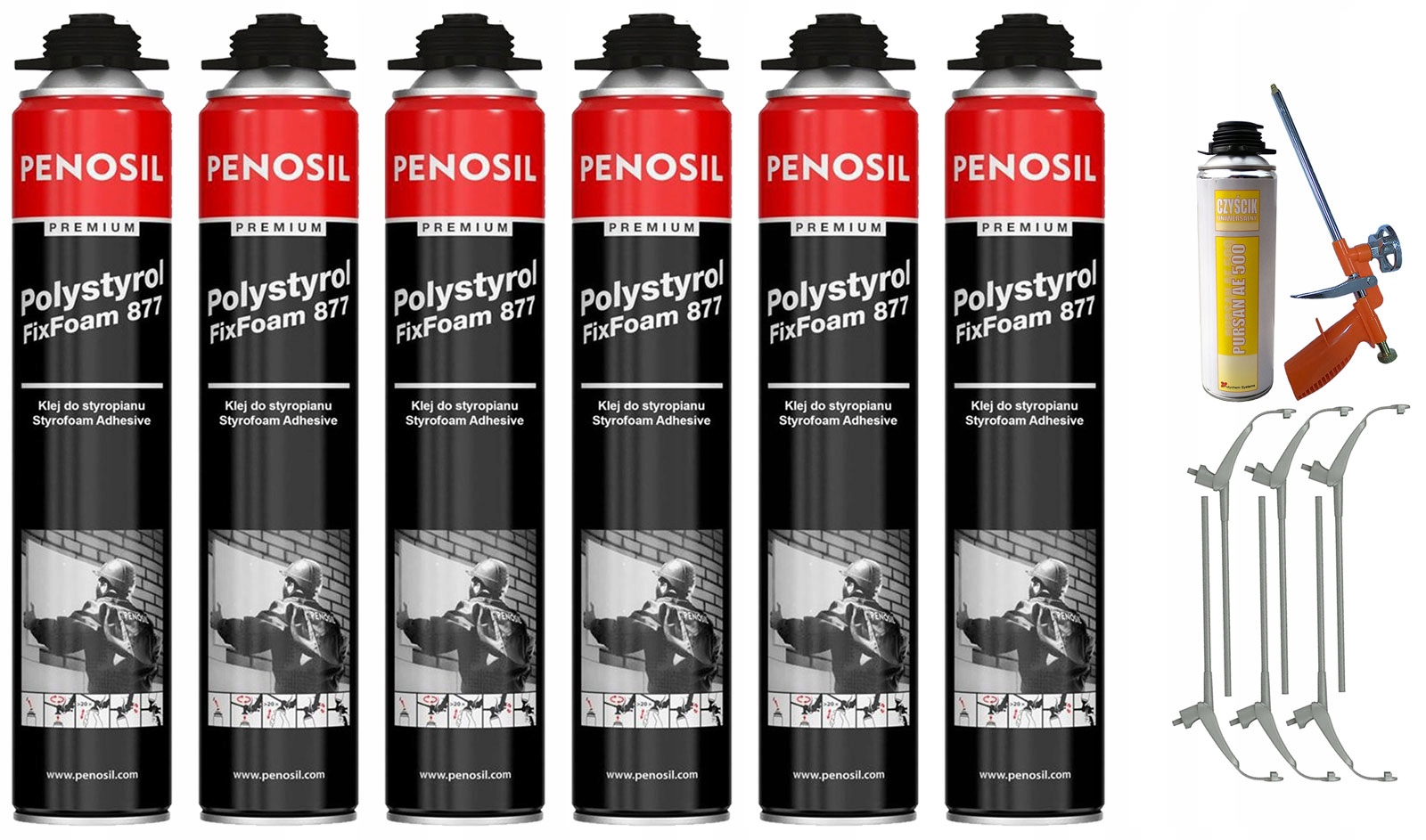 6x Pianoklej Klej w Pianie do Styropianu Wełny Osb Gk Całoroczny od -5'C