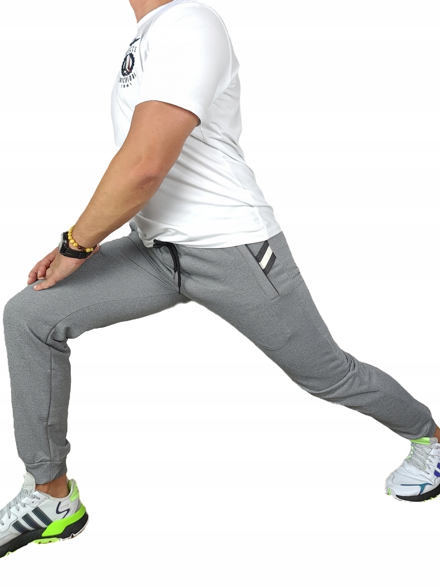 SPODNIE DRESOWE MĘSKIE DRESY bawełniane KIESZENIE ZAMEK modne PREMIUM, XXL Kod producenta 3803