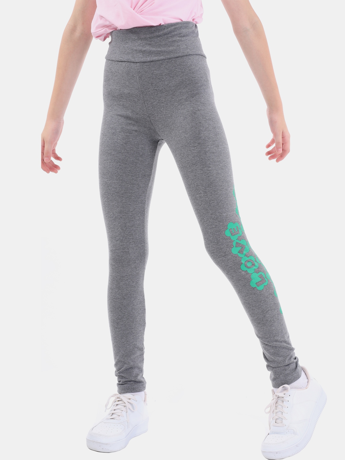 

Legginsy getry dziewczęce bawełniane szare 152-158