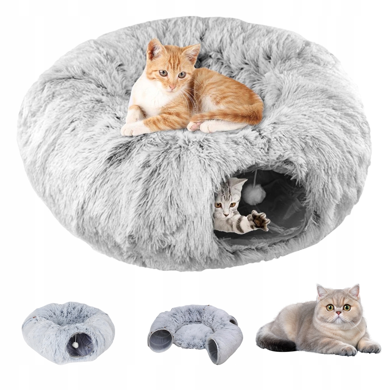Levně Interaktivní Pelíšek Tunel Pro Kočky Polštář Pelíšek Pro Kočky